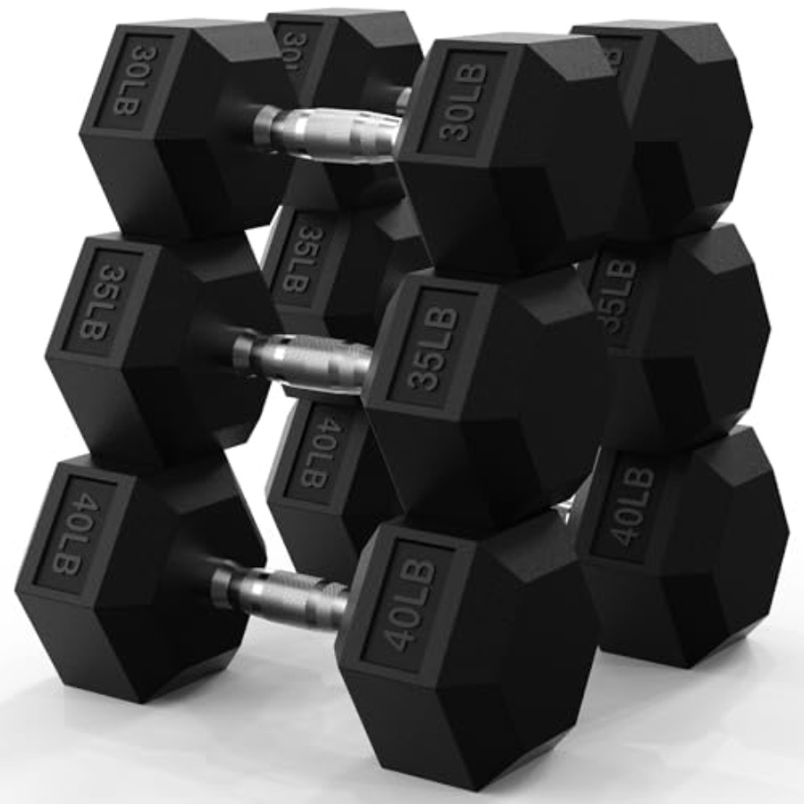Hex Dumbbell Set - Ensemble d'haltères hexagonales 45-550 lb, revêtement