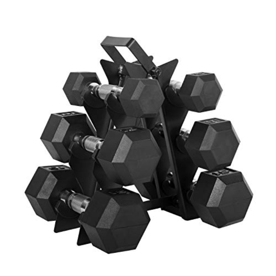 Hex Dumbbell Set - Ensemble d'haltères hexagonales revêtues de 32,