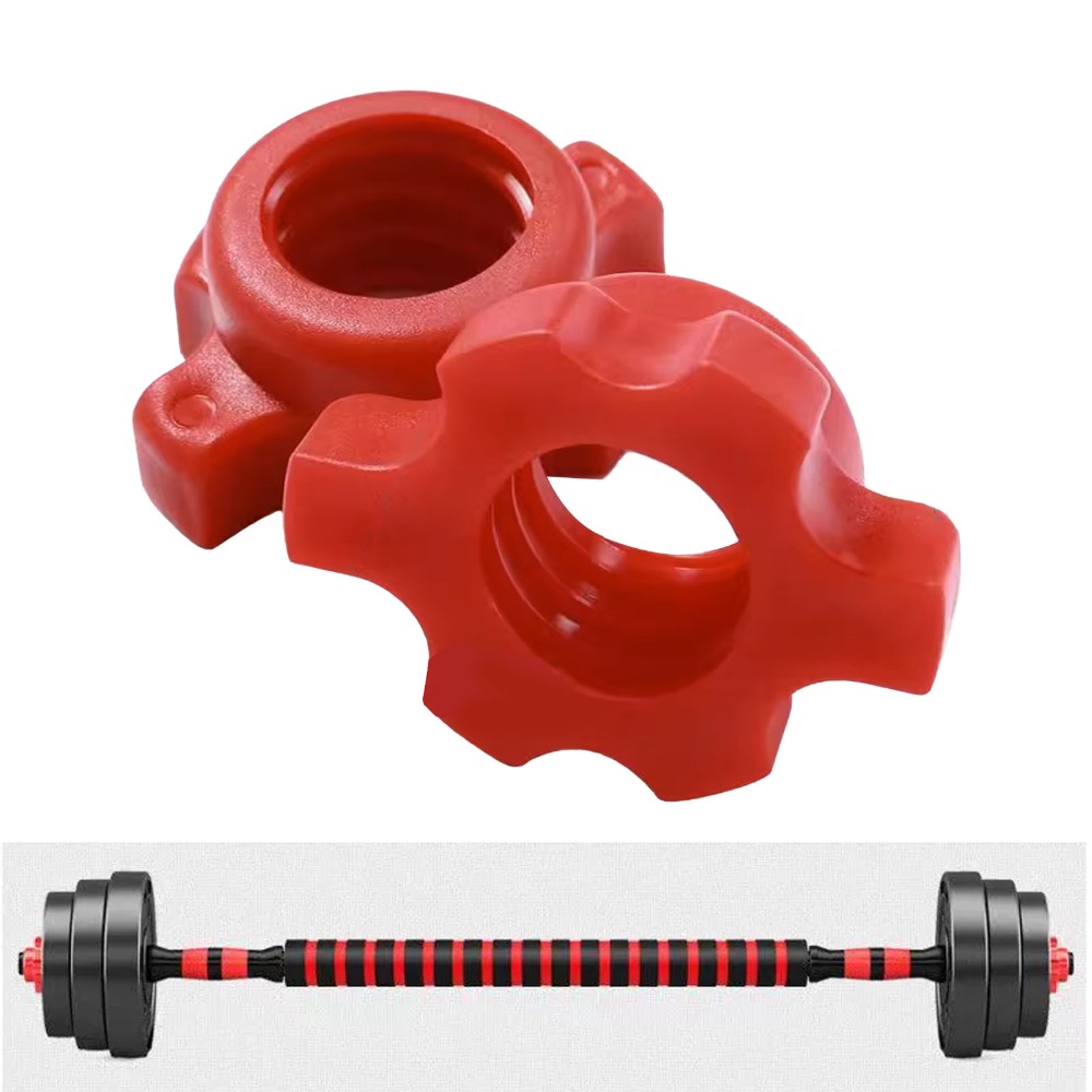 Hex Dumbbell Set - 4 pièces d'écrous de haltère rouges