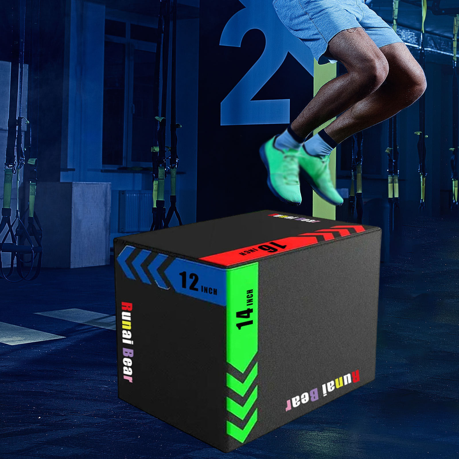 Home Gym Jump Box - Boîte d'exercice de saut Plyo portable,