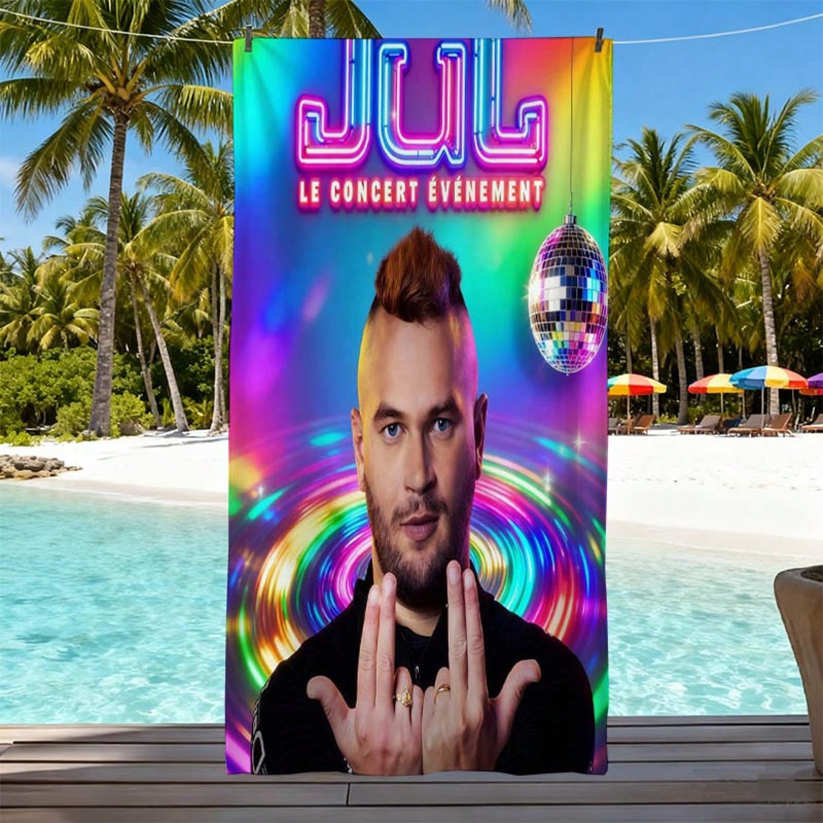 Serviette de plage imprimée Ju - Sauna Home Gym avis et prix