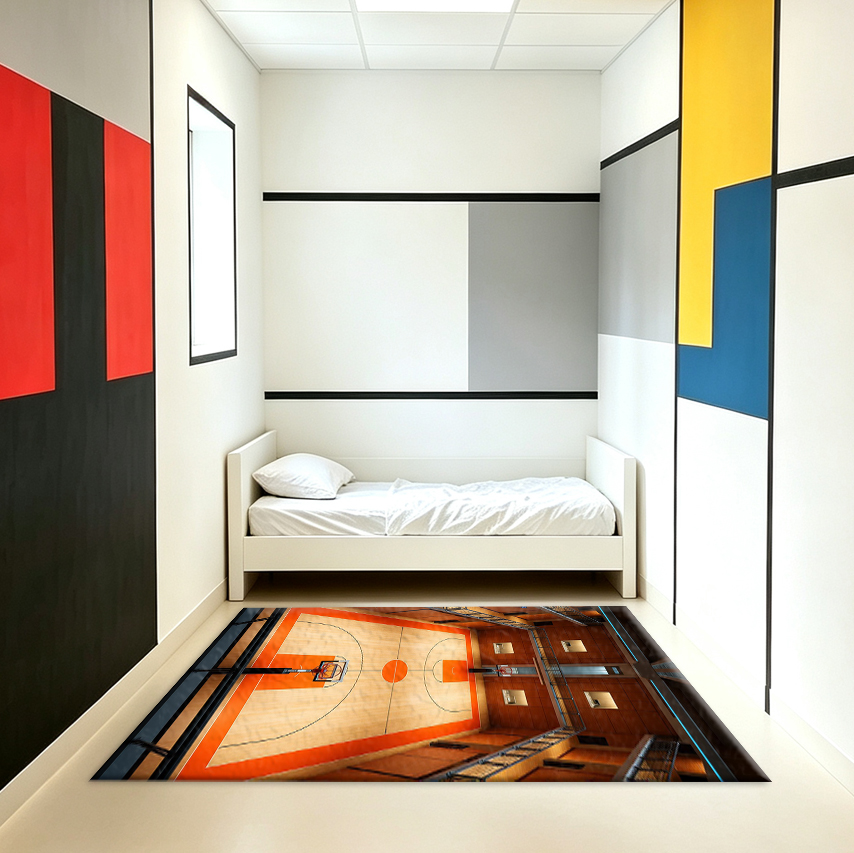 Tapis de sol à thème sportif p - Home Gym And Basketball Court avis et prix