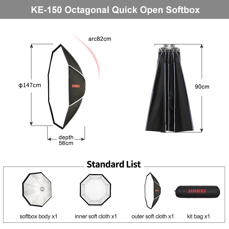 JINBEI KE- 150cm Boîte à lumiè - Plyo Box Set avis et prix
